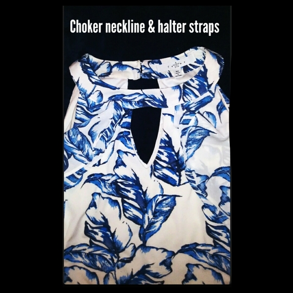 Fever Sleeveless Boho Halter Blouse with Ruffles - Picture 2 of 7